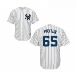 Mens New York Yankees 65 James Paxton Replica White Home Baseball Jersey 