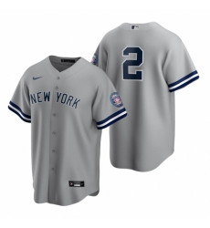 Mens Nike New York Yankees 2 Derek Jeter Gray 2020 Hall of Fame Induction Stitched Baseball Jerse