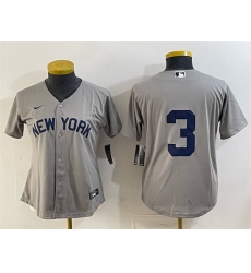Women New York Yankees 3 Babe Ruth Grey Cool Base Stitched Baseball Jersey Women New York Yankees 3 Babe Ruth Grey Cool Base Stitched Baseball Jersey
