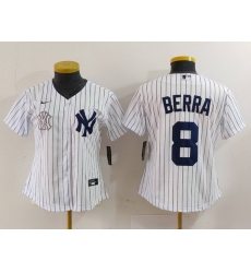 Women New York Yankees 8 Barra Grey White Team Cool Base Stitched Jersey 1