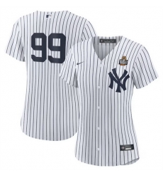 Women New York Yankees 99 Aaron Judge White 2024 World Series Cool Base Stitched Baseball Jersey