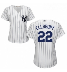 Womens Majestic New York Yankees 22 Jacoby Ellsbury Replica White Home MLB Jersey