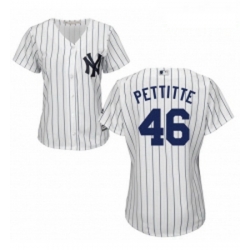 Womens Majestic New York Yankees 46 Andy Pettitte Authentic White Home MLB Jersey