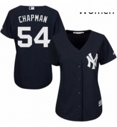 Womens Majestic New York Yankees 54 Aroldis Chapman Replica Navy Blue Alternate MLB Jersey