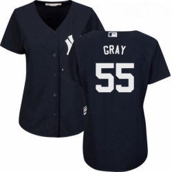 Womens Majestic New York Yankees 55 Sonny Gray Replica Navy Blue Alternate MLB Jersey 