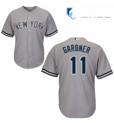 Youth Majestic New York Yankees 11 Brett Gardner Replica Grey Road MLB Jersey