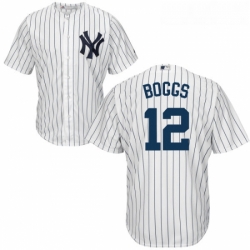 Youth Majestic New York Yankees 12 Wade Boggs Authentic White Home MLB Jersey