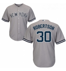 Youth Majestic New York Yankees 30 David Robertson Replica Grey Road MLB Jersey 