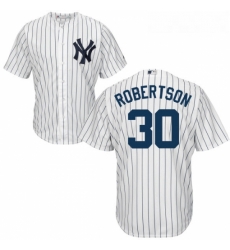 Youth Majestic New York Yankees 30 David Robertson Replica White Home MLB Jersey 