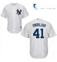 Youth Majestic New York Yankees 41 Miguel Andujar Authentic White Home MLB Jersey 