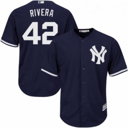 Youth Majestic New York Yankees 42 Mariano Rivera Replica Navy Blue Alternate MLB Jersey