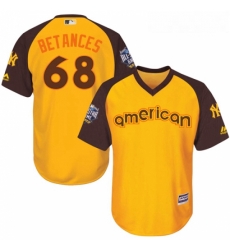 Youth Majestic New York Yankees 68 Dellin Betances Authentic Yellow 2016 All Star American League BP Cool BaseMLB Jersey