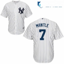 Youth Majestic New York Yankees 7 Mickey Mantle Replica White Home MLB Jersey