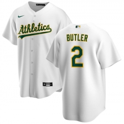 Men Oakland Athletics 2 Lawrence Butler White Cool Base Stitched Jersey