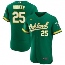 Men Oakland Athletics 25 Brent Rooker Green Flex Base Stitched Jersey