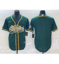 Men Oakland Athletics Blank Green Cool Base Stitched Baseball Jersey