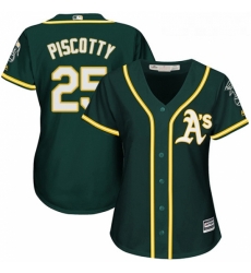 Womens Majestic Oakland Athletics 25 Stephen Piscotty Replica Green Alternate 1 Cool Base MLB Jersey 