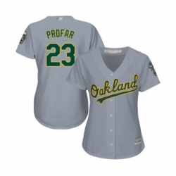 Womens Oakland Athletics 23 Jurickson Profar Replica Grey Road Cool Base Baseball Jersey 