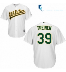 Youth Majestic Oakland Athletics 39 Blake Treinen Replica White Home Cool Base MLB Jersey 