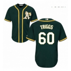 Youth Majestic Oakland Athletics 60 Andrew Triggs Replica Green Alternate 1 Cool Base MLB Jersey 