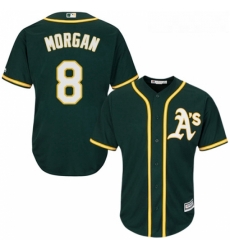 Youth Majestic Oakland Athletics 8 Joe Morgan Authentic Green Alternate 1 Cool Base MLB Jersey