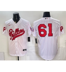 Men Philadelphia Phillies  61 Cristopher Sanchez White 2026 Field of Dreams Stadium Stitched Baseball Jersey