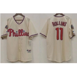 Men Philadelphia Phillies Jimmy Rollins #11 MLB Jersey 2008 World Series Jersey