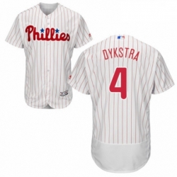 Mens Majestic Philadelphia Phillies 4 Lenny Dykstra White Home Flex Base Authentic Collection MLB Jersey