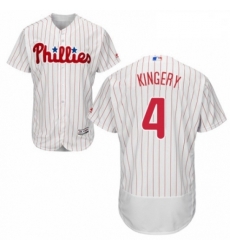 Mens Majestic Philadelphia Phillies 4 Scott Kingery White Home Flex Base Authentic Collection MLB Jersey