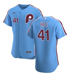 Philadelphia Phillies 41 David Hale Men Nike Light Blue Alternate 2020 Authentic Player MLB Jersey