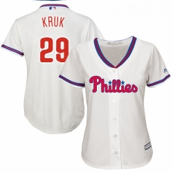 Womens Majestic Philadelphia Phillies 29 John Kruk Replica Cream Alternate Cool Base MLB Jersey