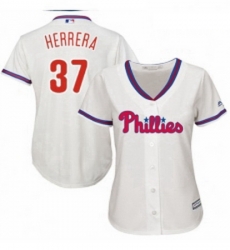 Womens Majestic Philadelphia Phillies 37 Odubel Herrera Authentic Cream Alternate Cool Base MLB Jersey 