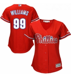 Womens Majestic Philadelphia Phillies 99 Mitch Williams Replica Red Alternate Cool Base MLB Jersey