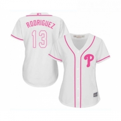 Womens Philadelphia Phillies 13 Sean Rodriguez Replica White Fashion Cool Base Baseball Jersey 