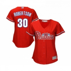 Womens Philadelphia Phillies 30 David Robertson Replica Red Alternate Cool Base Baseball Jersey 