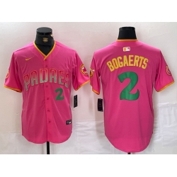 Men San Diego Padres 2 Xander Bogaerts Pink Cool Base Stitched Baseball Jersey 5