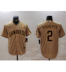 Men San Diego Padres 2 Xander Bogaerts Tan With PS Patch Cool Base Stitched Baseball Jersey