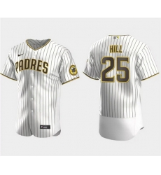 Men San Diego Padres 25 Tim Hill White Flex Base Stitched Baseball Jersey