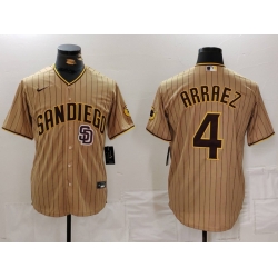 Men San Diego Padres 4 Luis Arraez Tan Cool Base Stitched Baseball Jersey 2