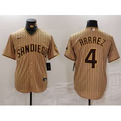 Men San Diego Padres 4 Luis Arraez Tan Cool Base Stitched Baseball Jersey 3 260