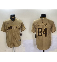 Men San Diego Padres 84 Dylan Cease Tan Cool Base Stitched Baseball Jersey