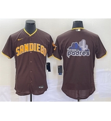 Men San Diego Padres Brown Team Big Logo Flex Base Stitched Baseball Jersey