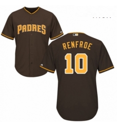 Mens Majestic San Diego Padres 10 Hunter Renfroe Replica Brown Alternate Cool Base MLB Jersey 