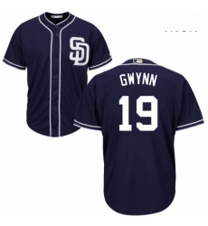 Mens Majestic San Diego Padres 19 Tony Gwynn Replica Navy Blue Alternate 1 Cool Base MLB Jersey