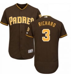 Mens Majestic San Diego Padres 3 Clayton Richard Brown Alternate Flex Base Authentic Collection MLB Jersey 