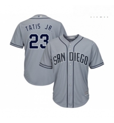 Mens San Diego Padres 23 Fernando Tatis Jr Replica Grey Road Cool Base Baseball Jersey 