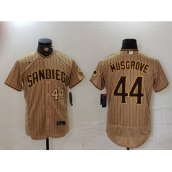 Nike Men San Diego Padres 44 Musgrove Tan Brown Authentic Alternate Player Jersey 3