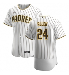 San Diego Padres 24 Greg Allen Men Nike White Brown Home 2020 Authentic Player Jersey