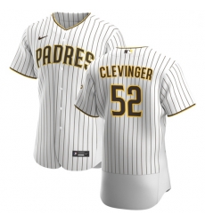 San Diego Padres 52 Mike Clevinger Men Nike White Brown Home 2020 Authentic Player Jersey