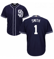 Youth Majestic San Diego Padres 1 Ozzie Smith Authentic Navy Blue Alternate 1 Cool Base MLB Jersey